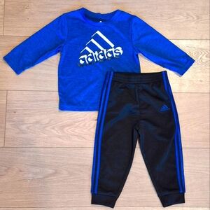 3/$30 Adidas Kids Blue and Black Set - 18 Months